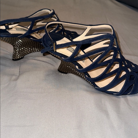 Prada- Really Great condition Navy Prada wedges - Picture 10 of 10